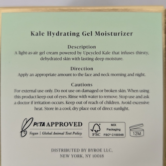 Byroe Kale Hydrating Gel Moisturizer 50 ml 1.69 FL oz NIB - Picture 7 of 8